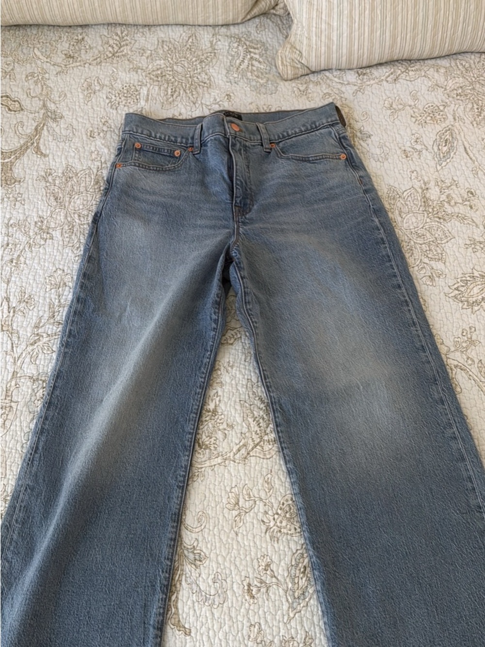 J. Crew Wide Leg Jeans in Light Blue Wash
